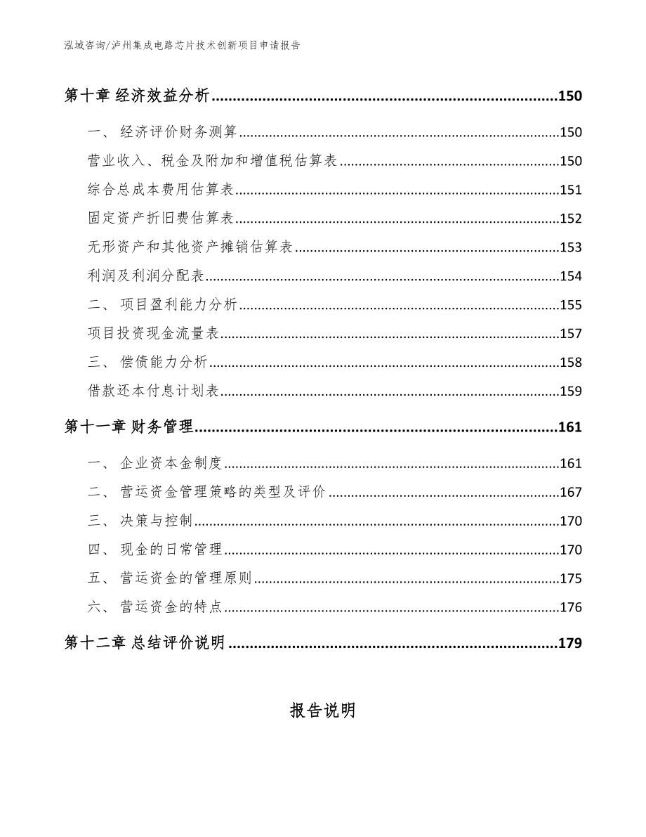 泸州集成电路芯片技术创新项目申请报告_范文_第4页