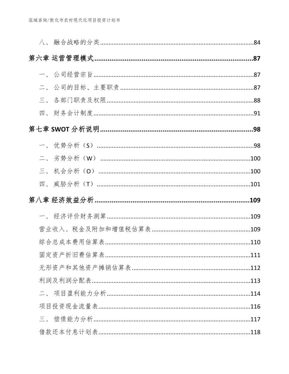 敦化市农村现代化项目投资计划书（范文）_第5页