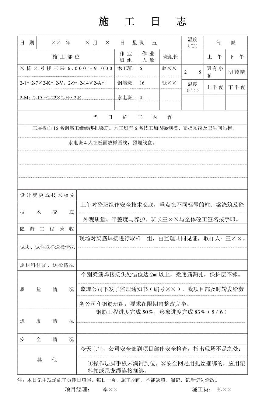 施工日志填写范本_第5页