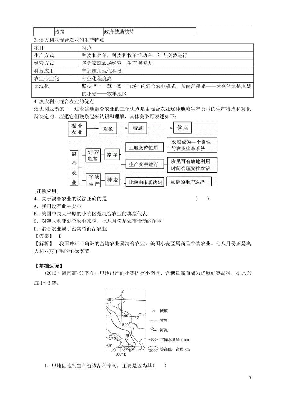 高中地理 3.1 农业的区位选择导学案 新人教版选修2.doc_第5页