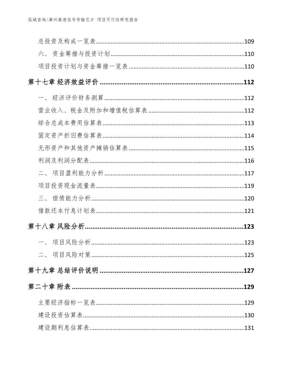 漳州高速信号传输芯片 项目可行性研究报告_第5页