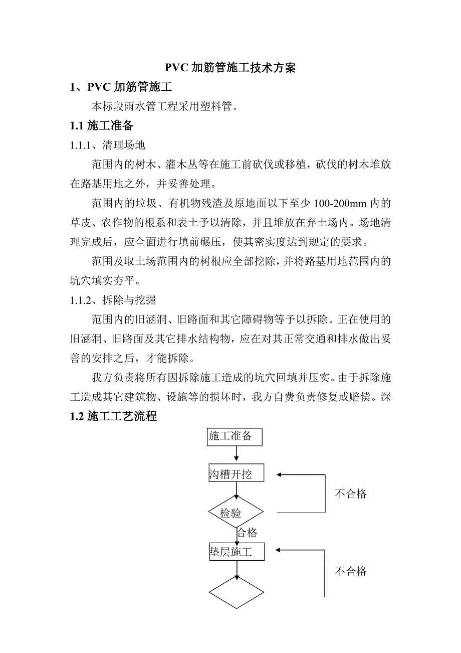 PVC加筋管施工技术方案_第1页