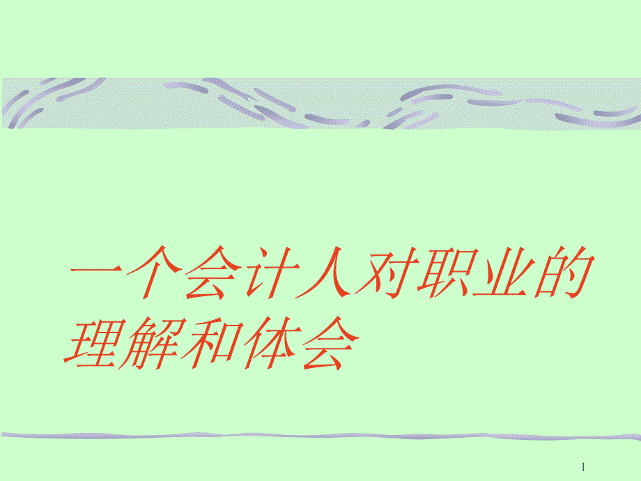 一个会计人对职业的理解和体会.ppt_第1页