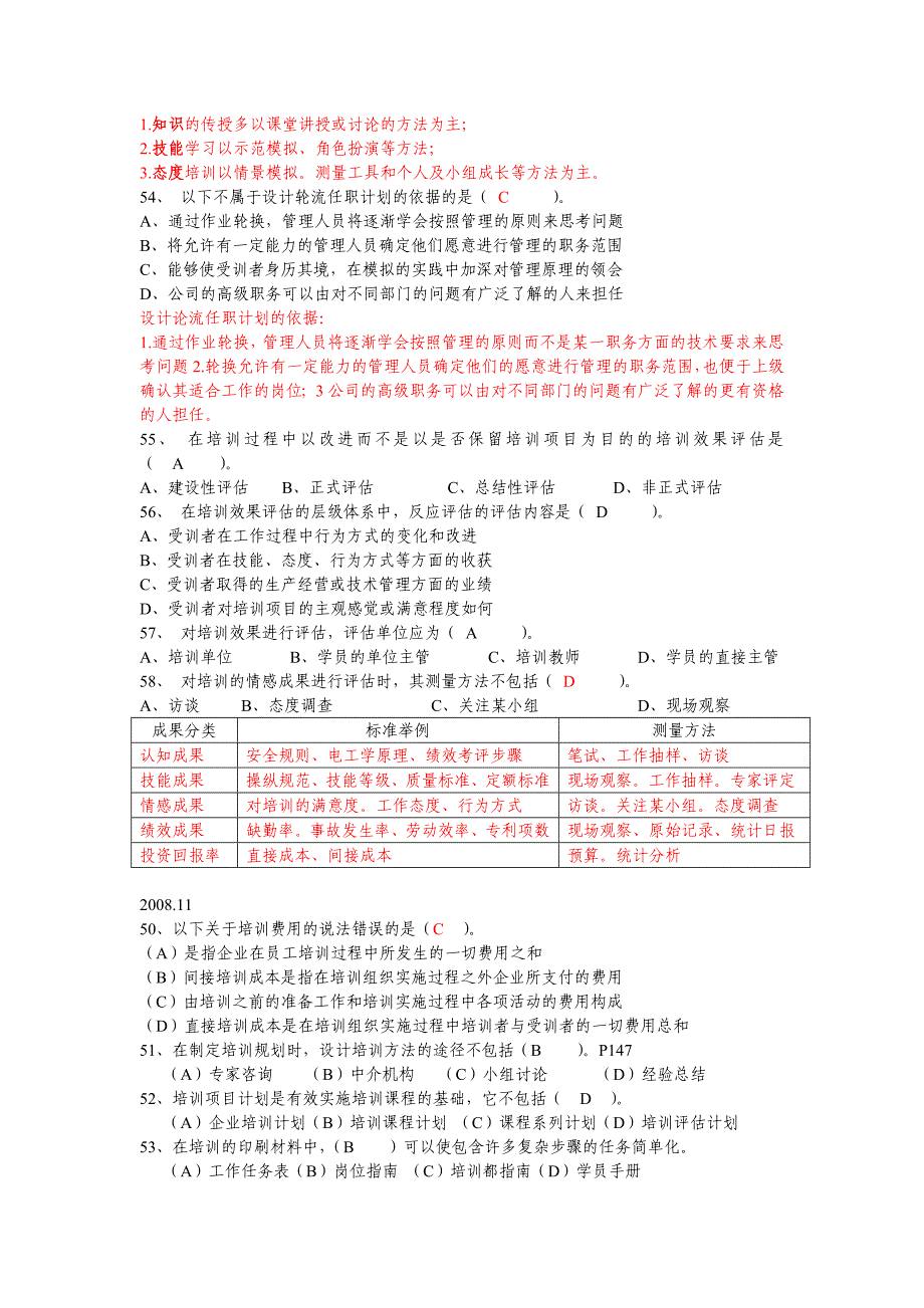 历年真题人力二级-培训与开发部分范文_第4页