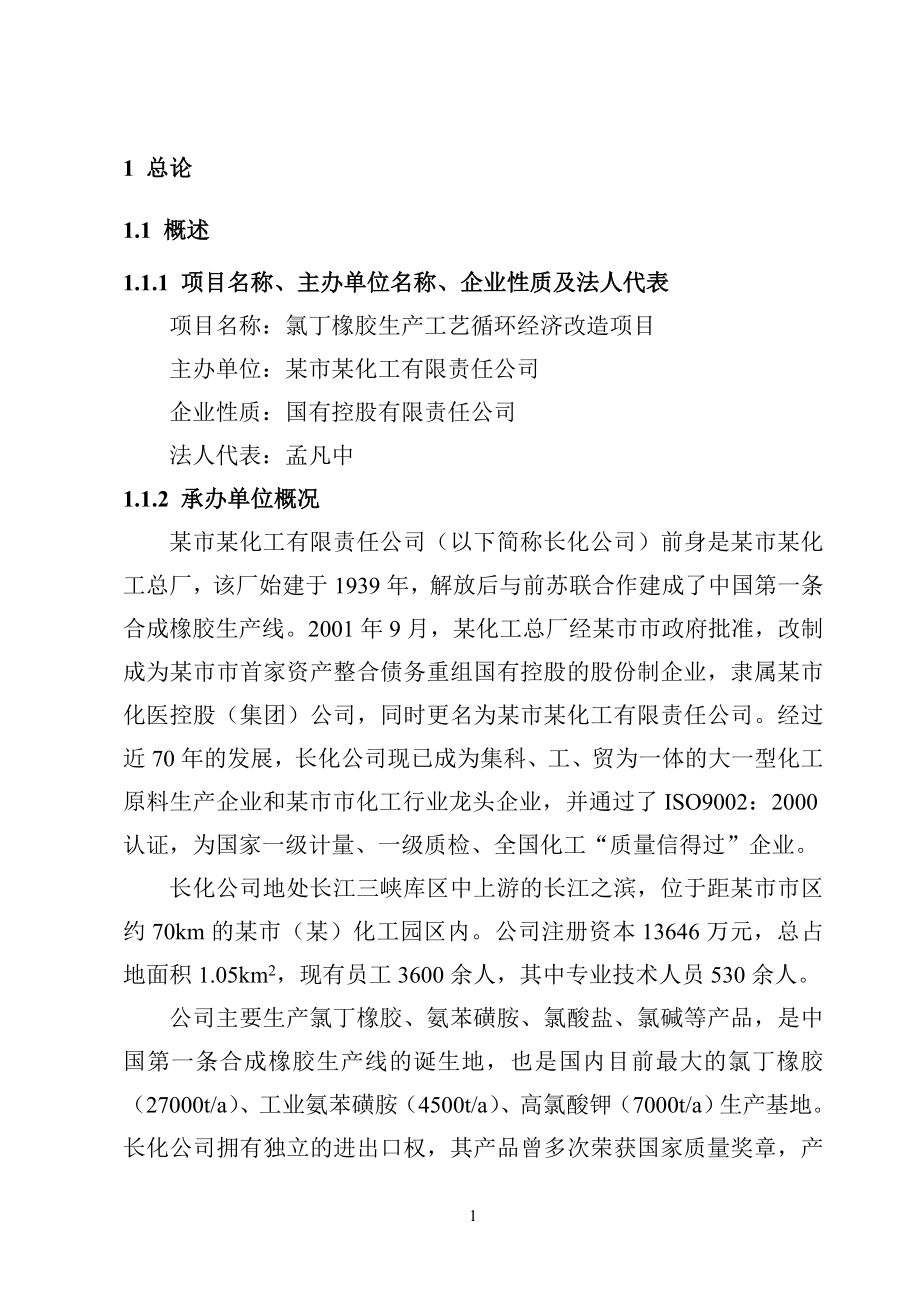 氯丁橡胶生产工艺循环经济改造项目可行性建议书书(优秀可行性建议书102页).doc_第4页