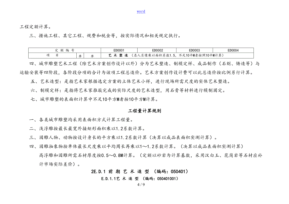 雕塑工程工程量指导应用清单计价定额_第4页