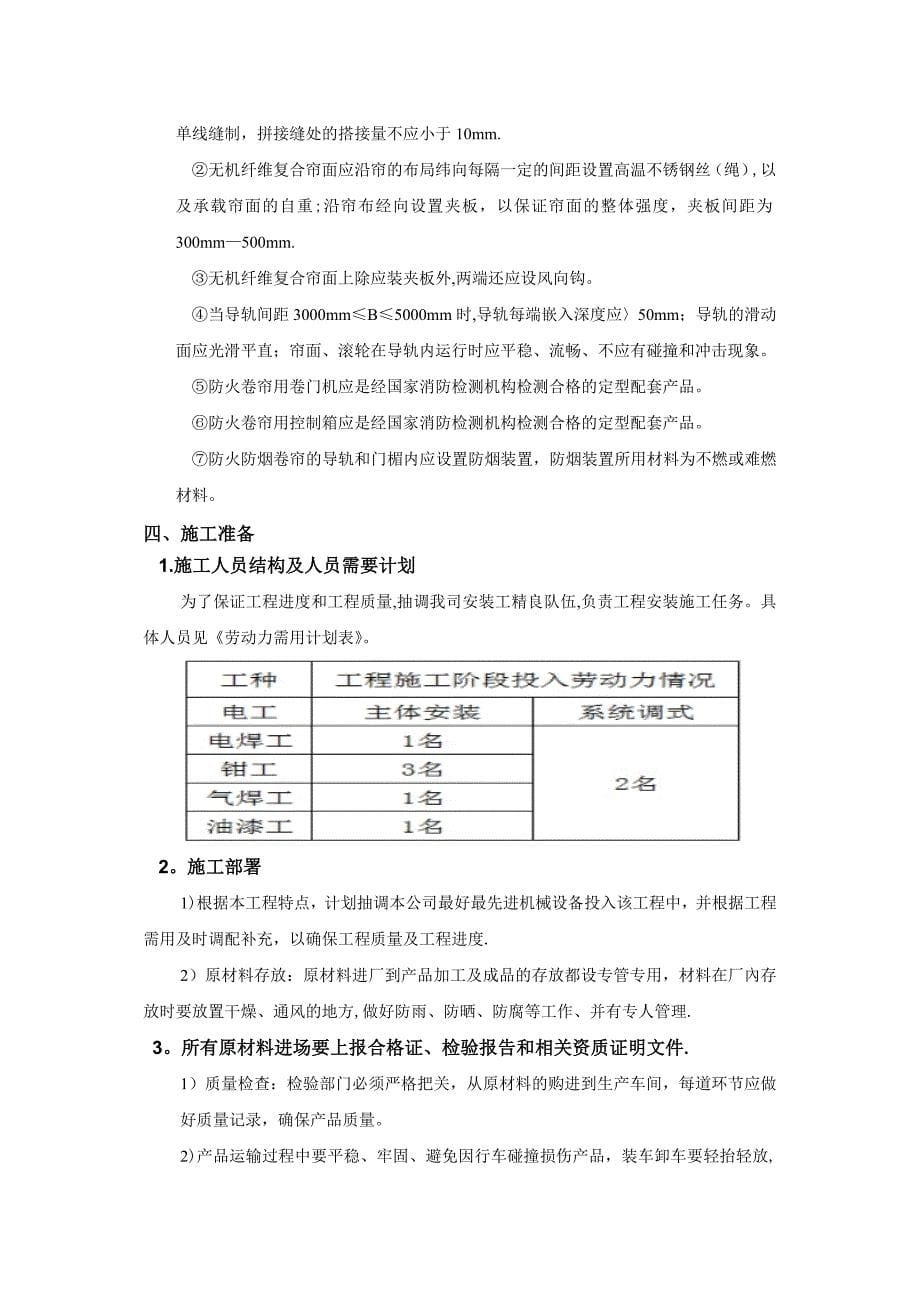 防火卷帘门施工方案完整_第5页