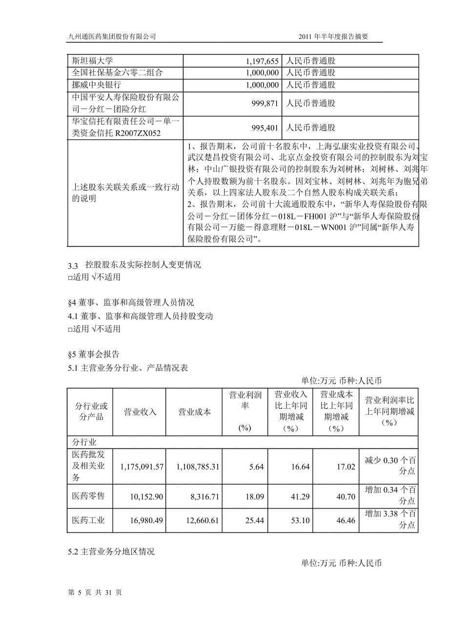 600998九州通半年报摘要_第5页