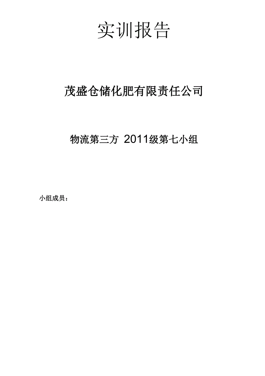 物流仓储规划设计实训报告1_第1页