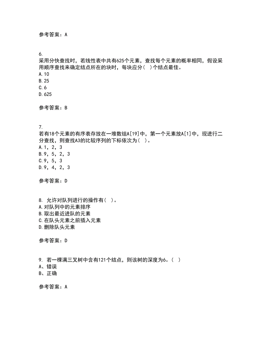 西北工业大学21春《数据结构》离线作业2参考答案72_第2页