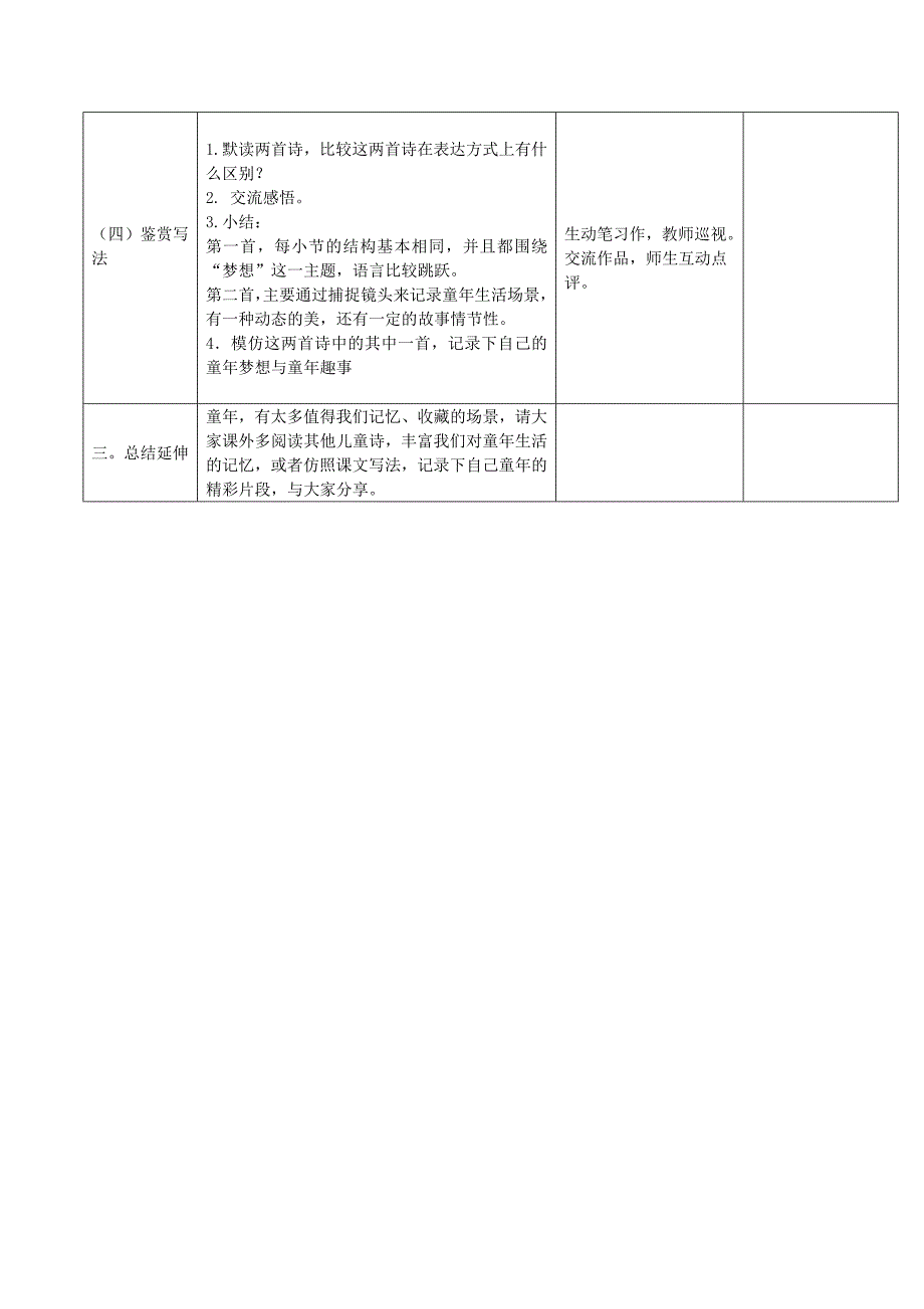 人教版语文五年级下册9儿童诗两首教学设计_第3页