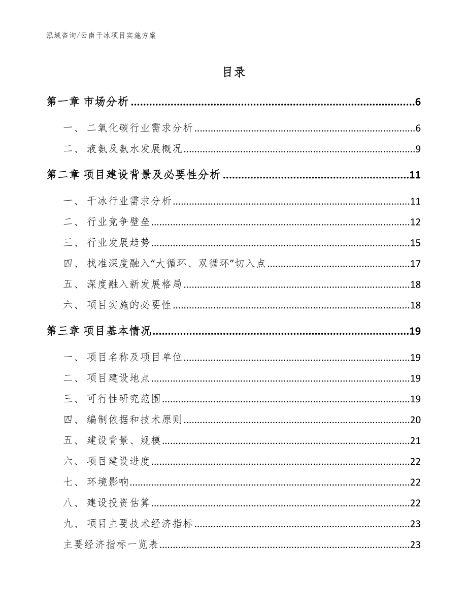 云南干冰项目实施方案（模板参考）_第1页