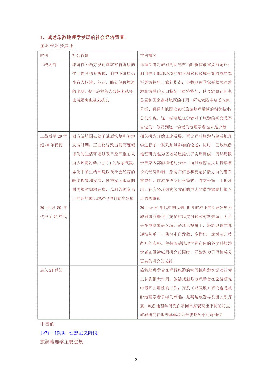 旅游地理学课后习题完整版_第2页