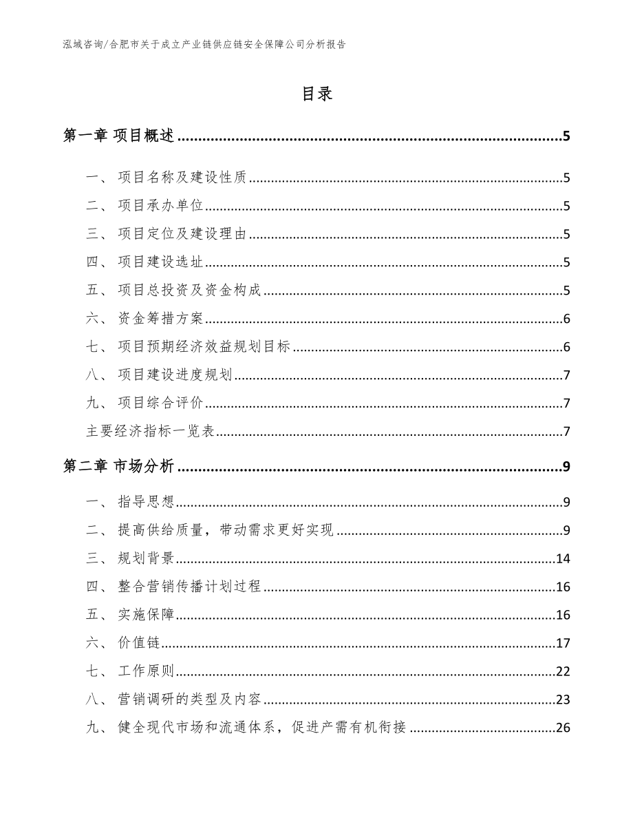 合肥市关于成立产业链供应链安全保障公司分析报告模板范文_第1页