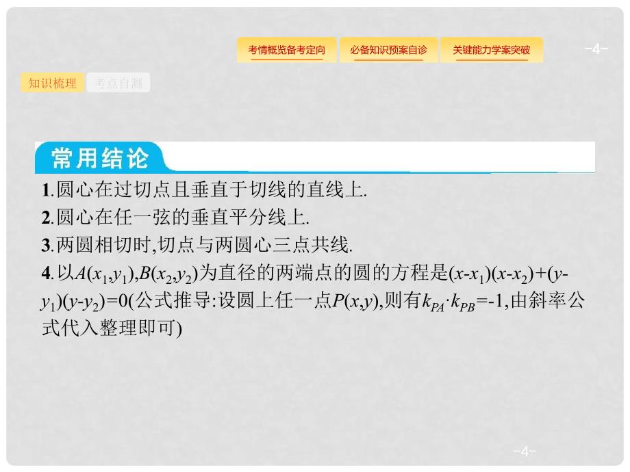 高考数学总复习 第九章 解析几何 9.3 圆的方程课件 理 新人教A版_第4页