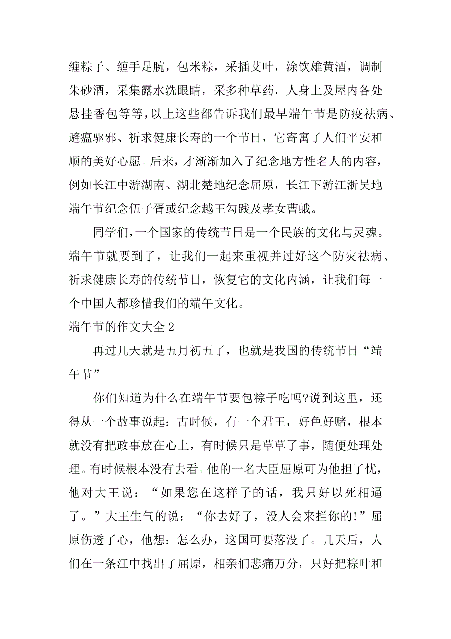 端午节的作文大全3篇端午节的作文关于端午节的作文_第2页