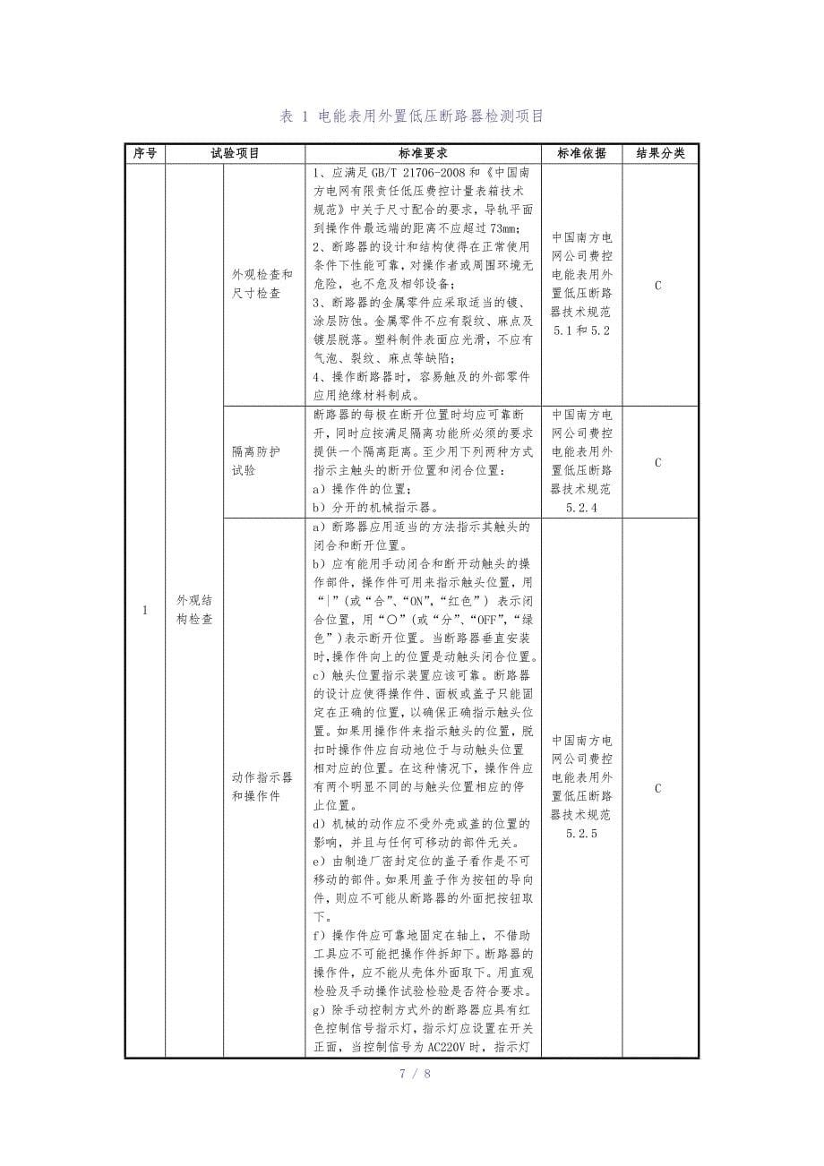 附件1：广西电网有限责任公司费控电能表用外置低压断路器送样检测测试方案（天选打工人）.docx_第5页