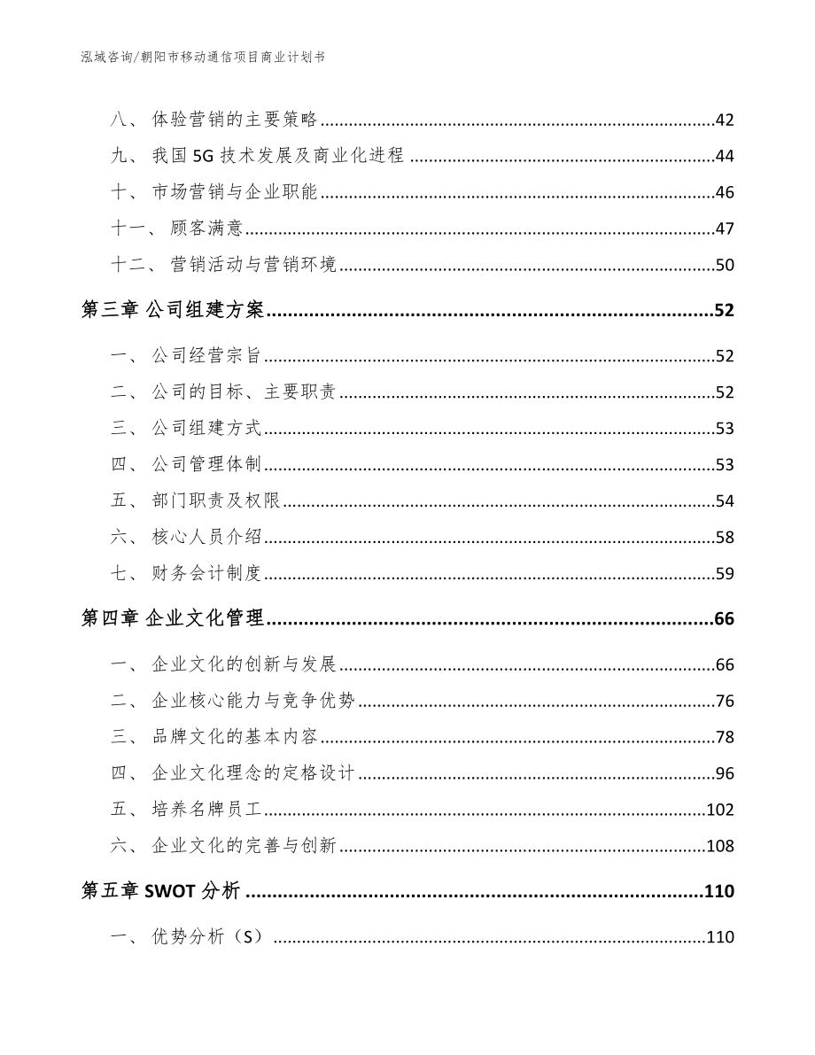 朝阳市移动通信项目商业计划书【模板范文】_第4页