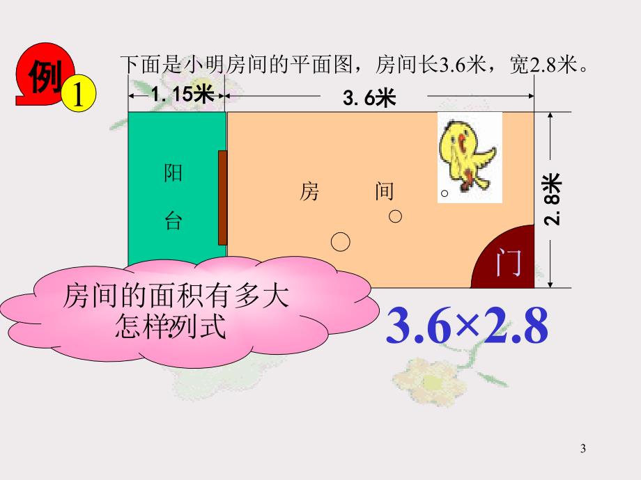 下面是小明房间的平面图房间长36米宽28米_第3页