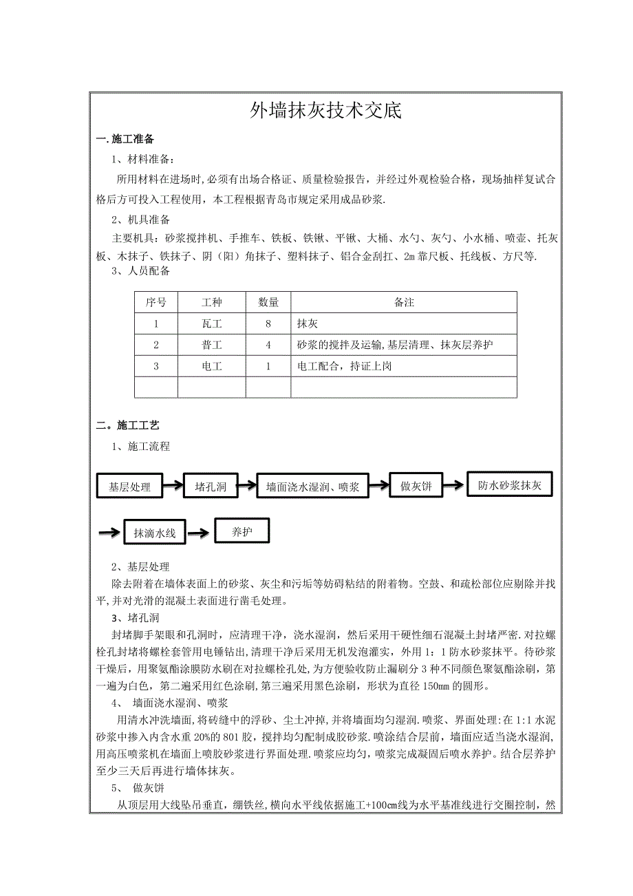 外墙抹灰技术交底_第1页