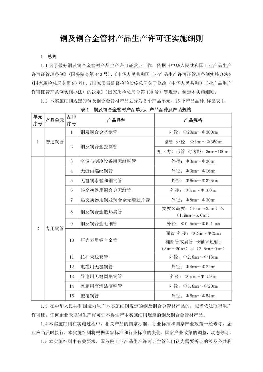 铜及铜合金管材产品生产许可证实施细则_第3页