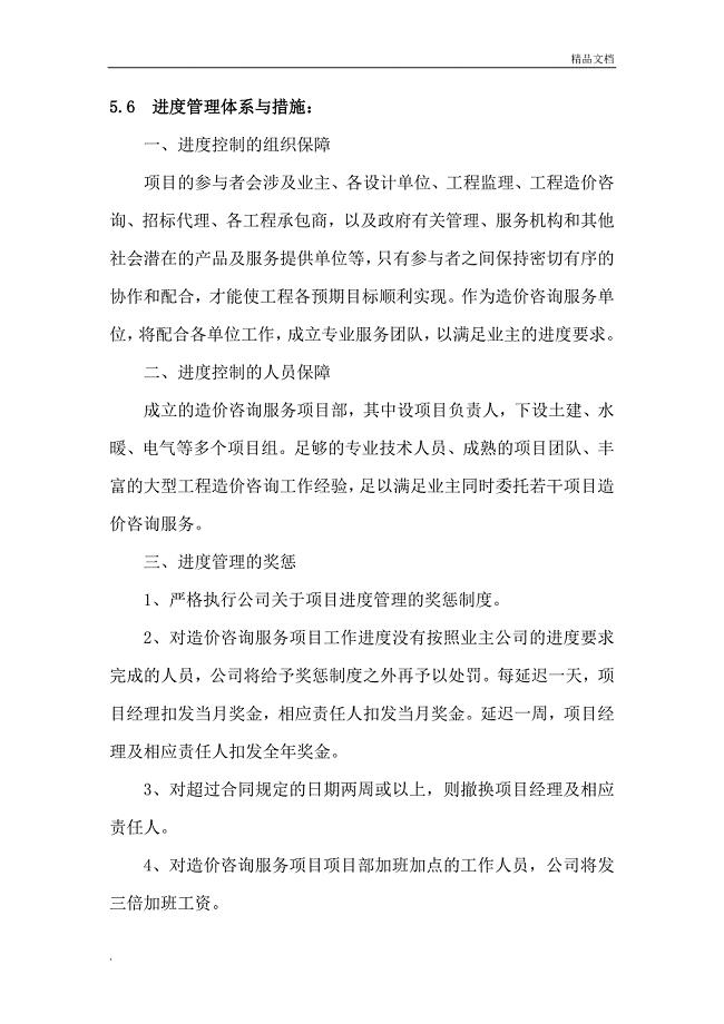 造价咨询进度管理体系与措施