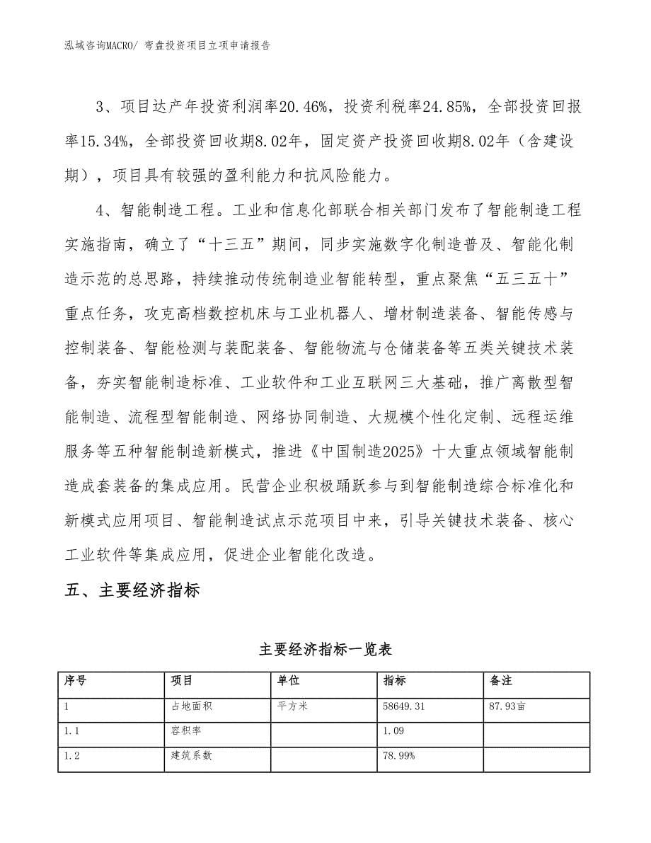 弯盘投资项目立项申请报告_第5页