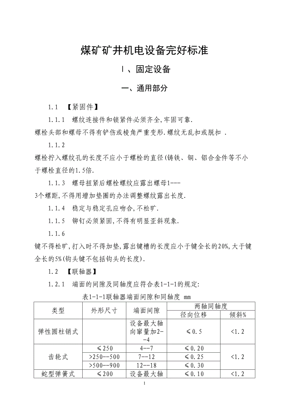 煤矿机电检查标准(DOC 43页)_第1页