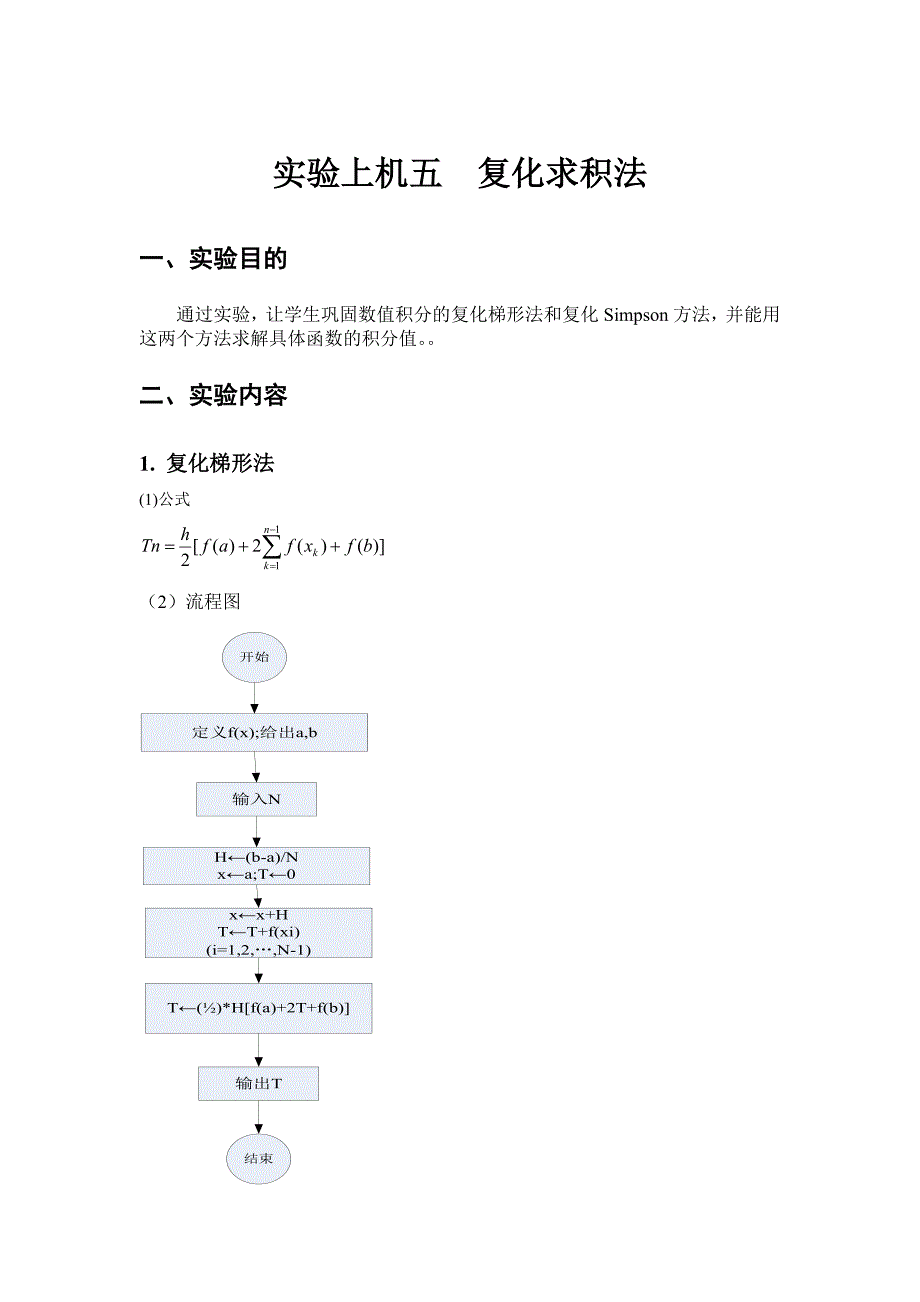 实验上机五复化求积法.doc_第1页