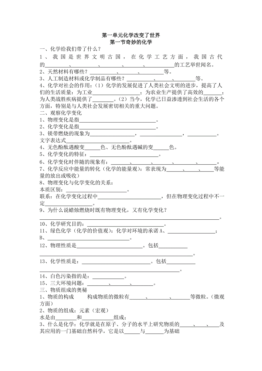 鲁教版九年级化学上册主要知识点.doc_第1页