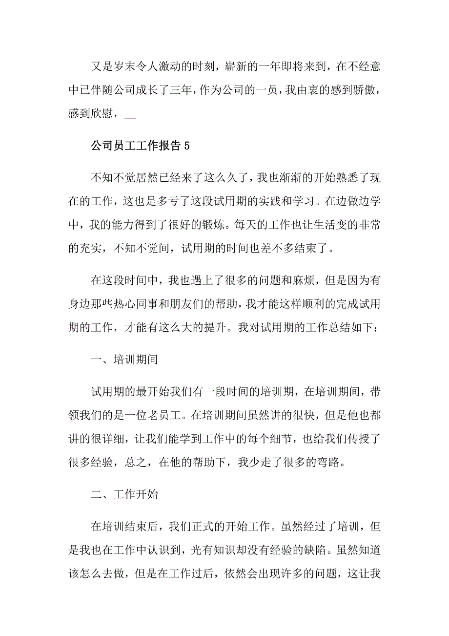 公司员工工作报告_第4页