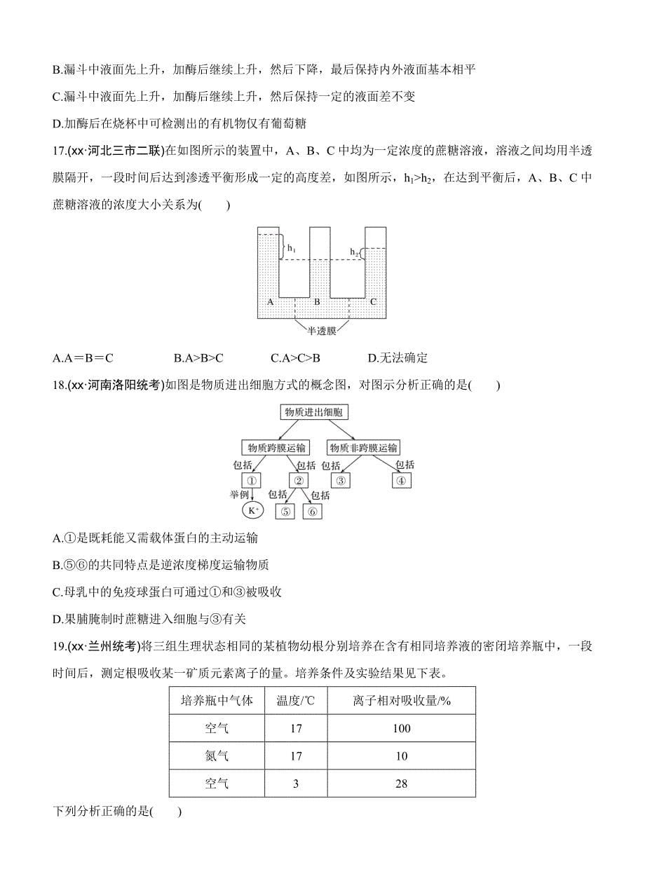 2022年高考生物一轮训练：单元滚动卷1_第5页