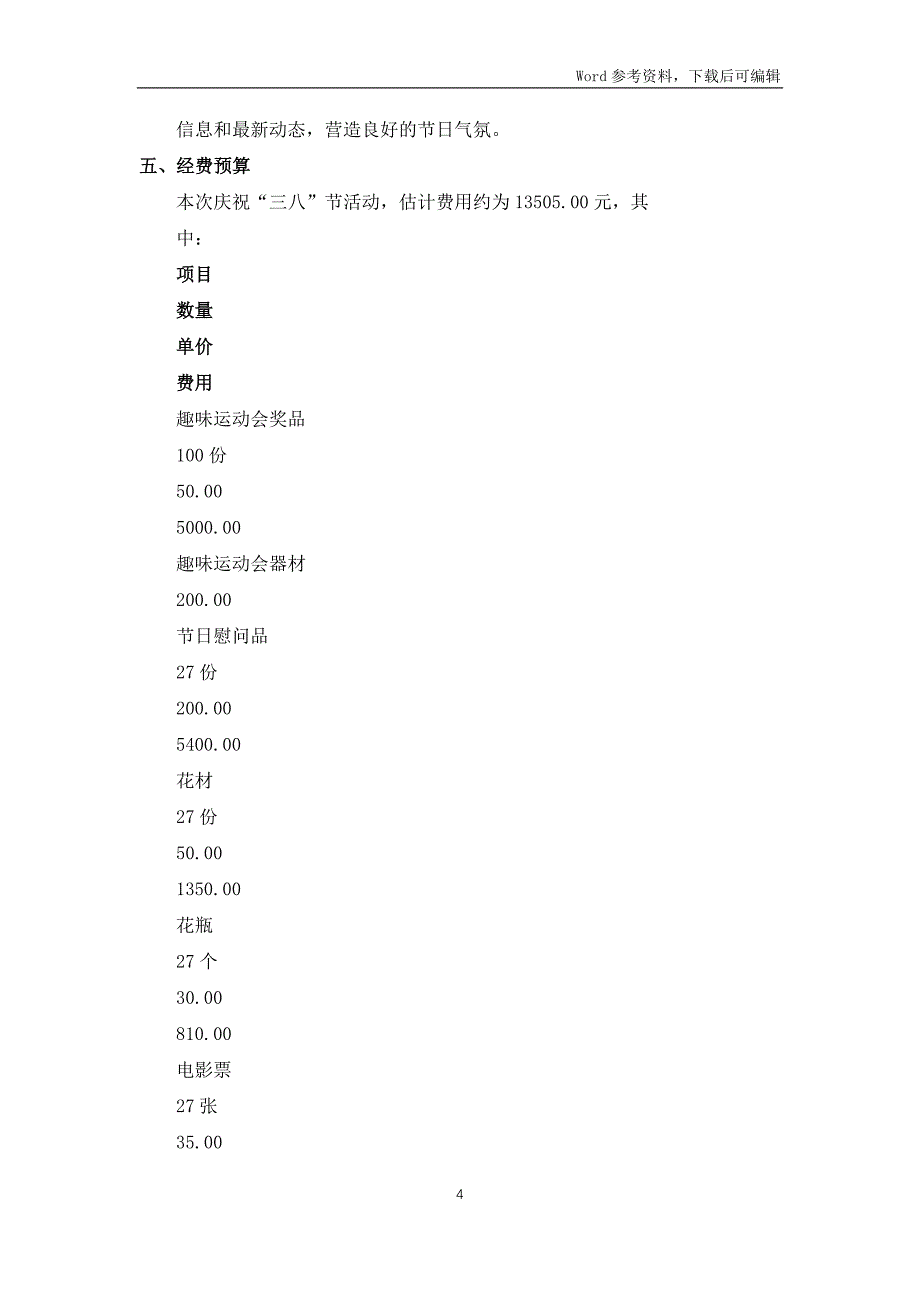 2022年三八妇女节系列活动方案_第4页