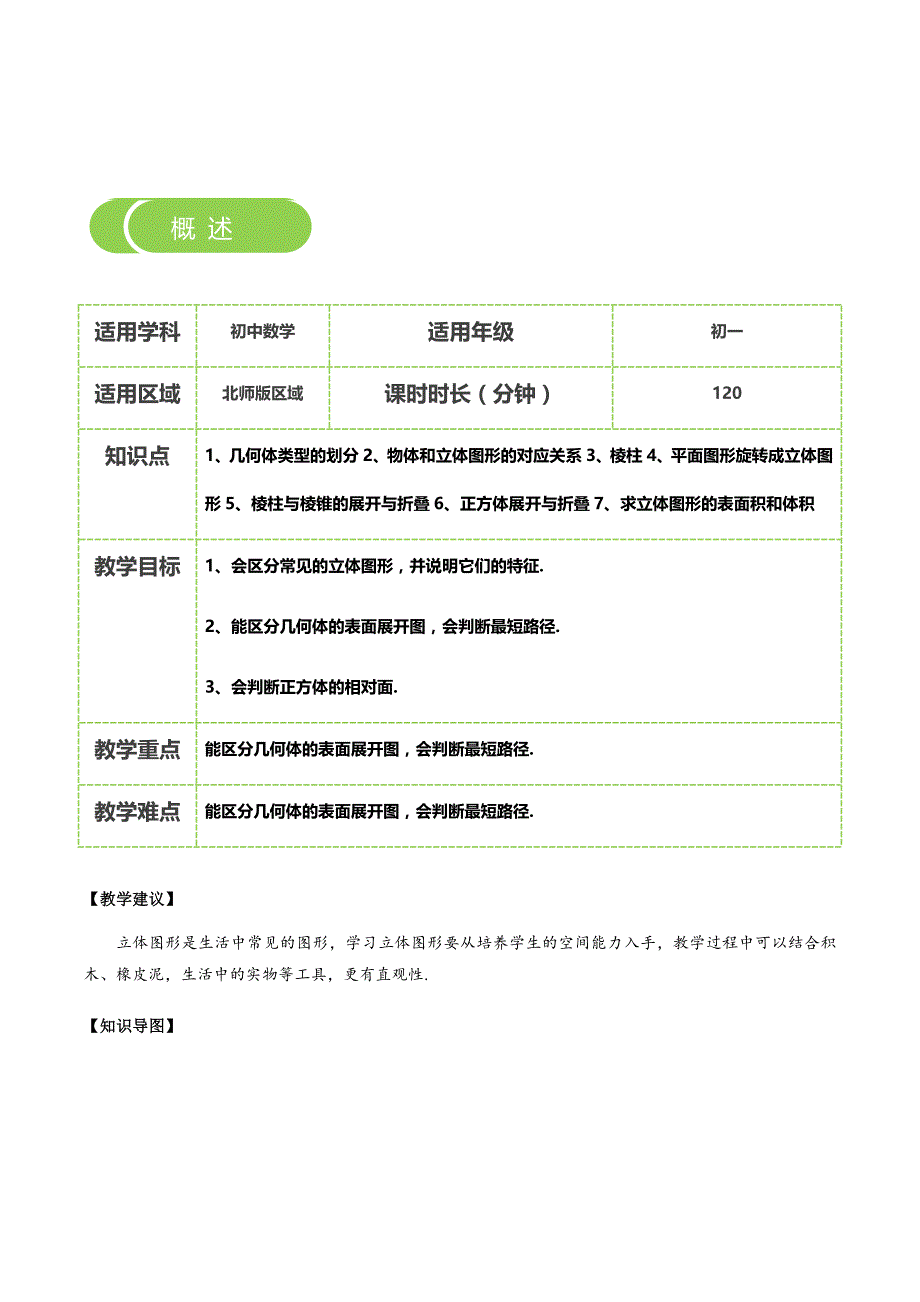 【BSD版秋季课程初一数学】第1讲：生活中的立体图形及其展开与折叠_教案.docx_第2页