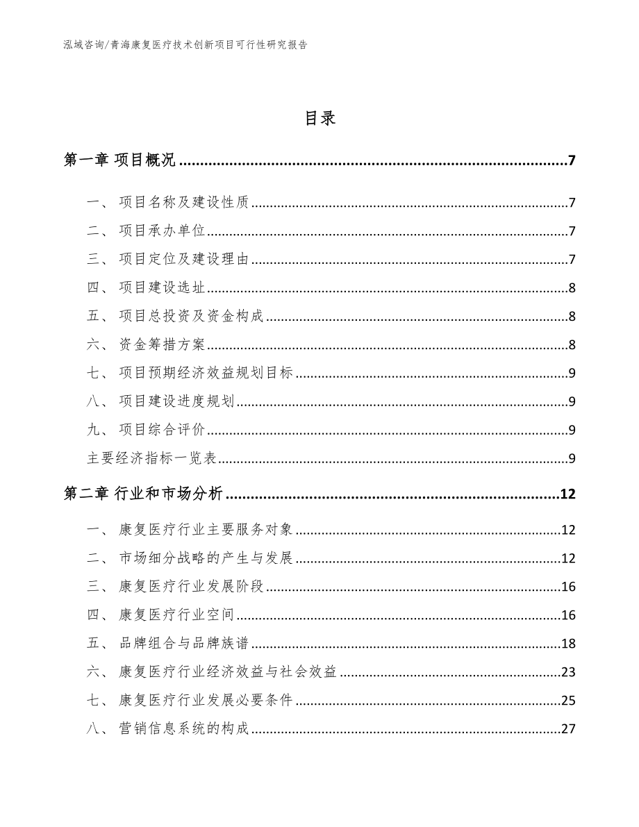 青海康复医疗技术创新项目可行性研究报告（范文）_第2页