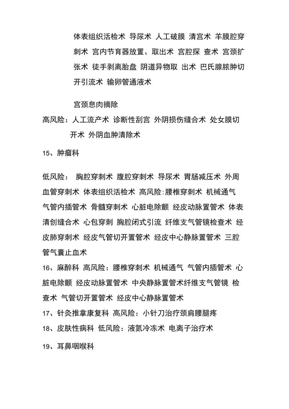 各科室有创操作技术项目一览表_第4页