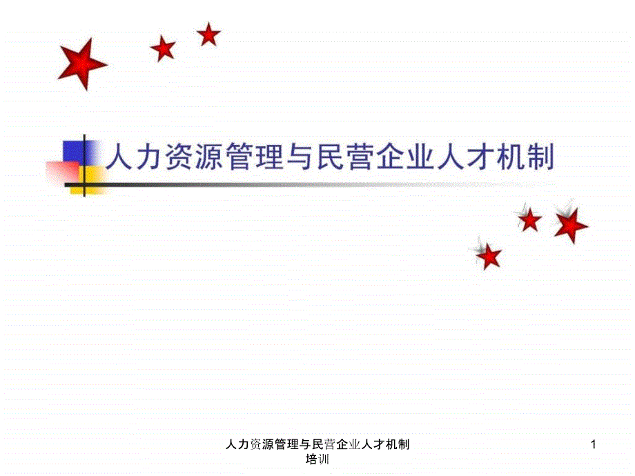 人力资源管理与民营企业人才机制培训课件_第1页