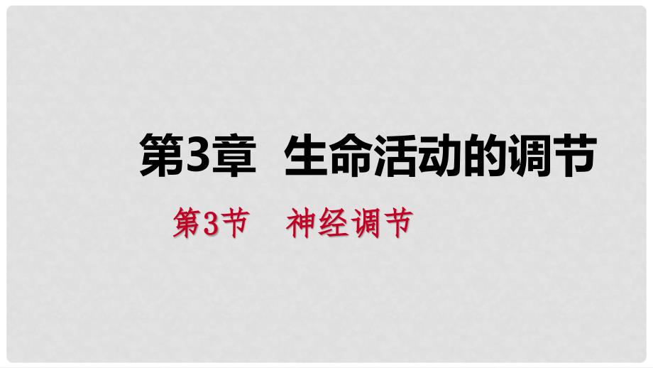 八年级科学上册 第3章 生命活动的调节 3.3 神经调节 3.3.1 神经调节的基本过程练习课件 （新版）浙教版_第1页