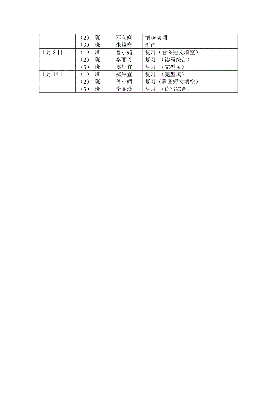 2013至2014学年九年级英语教学进度表_第2页