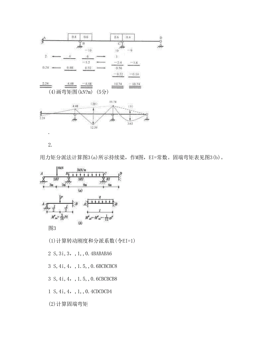 建筑力学分类题型计算力矩分配_第2页