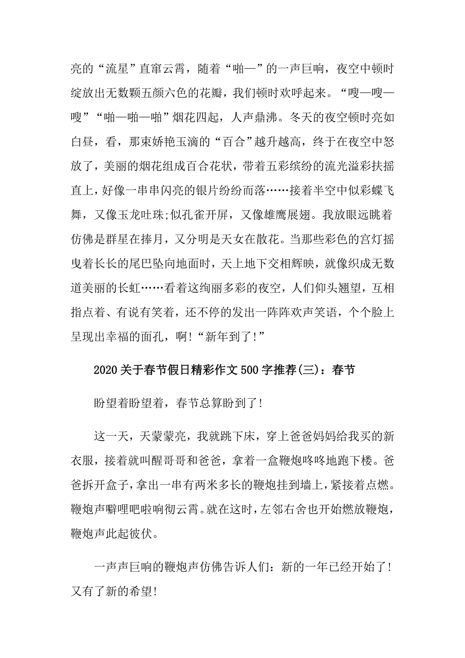 关于节假日精彩作文500字优秀范文大合集五篇_第3页