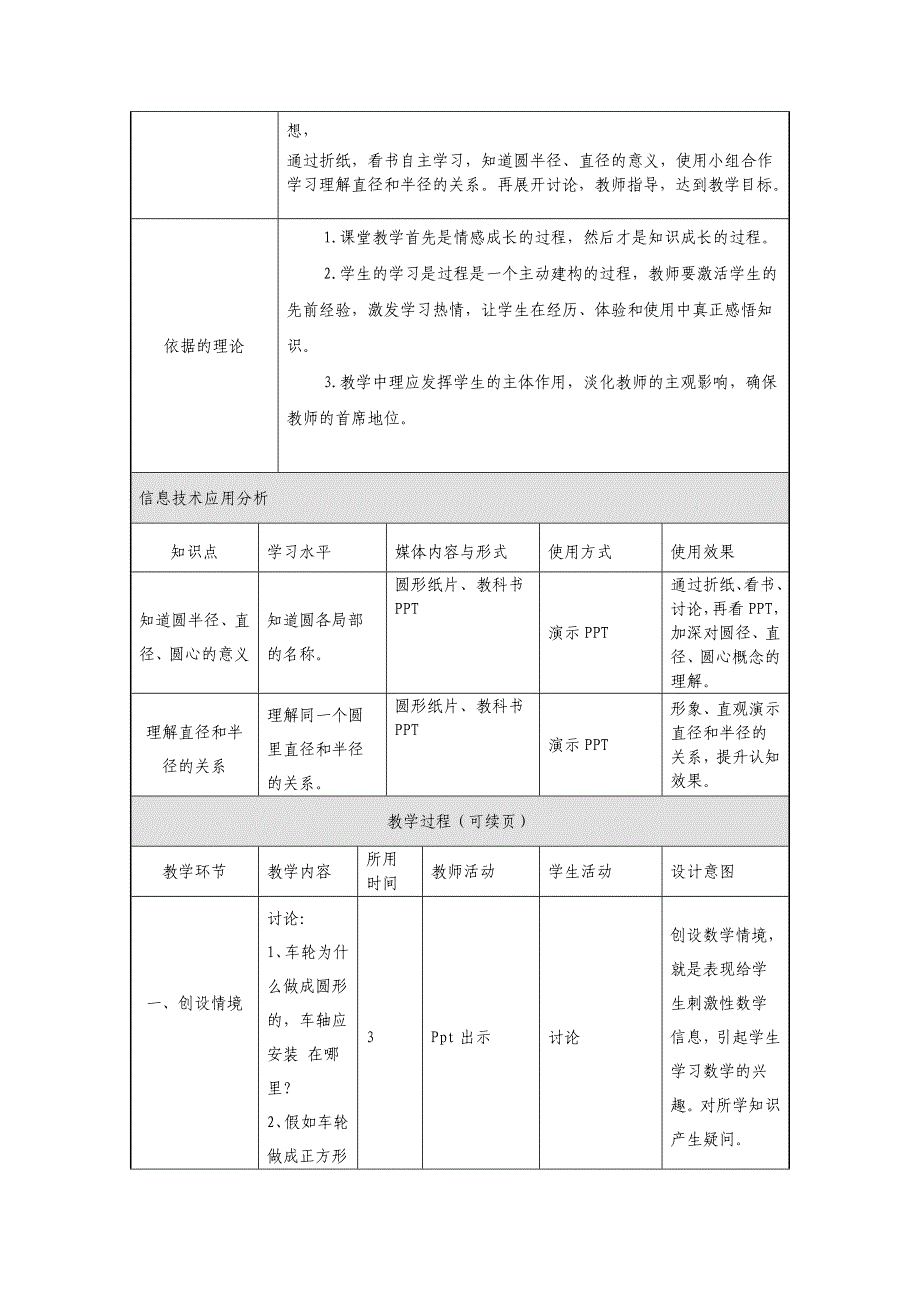 长岭四小刘立峰授导型教学设计圆的认识_第2页