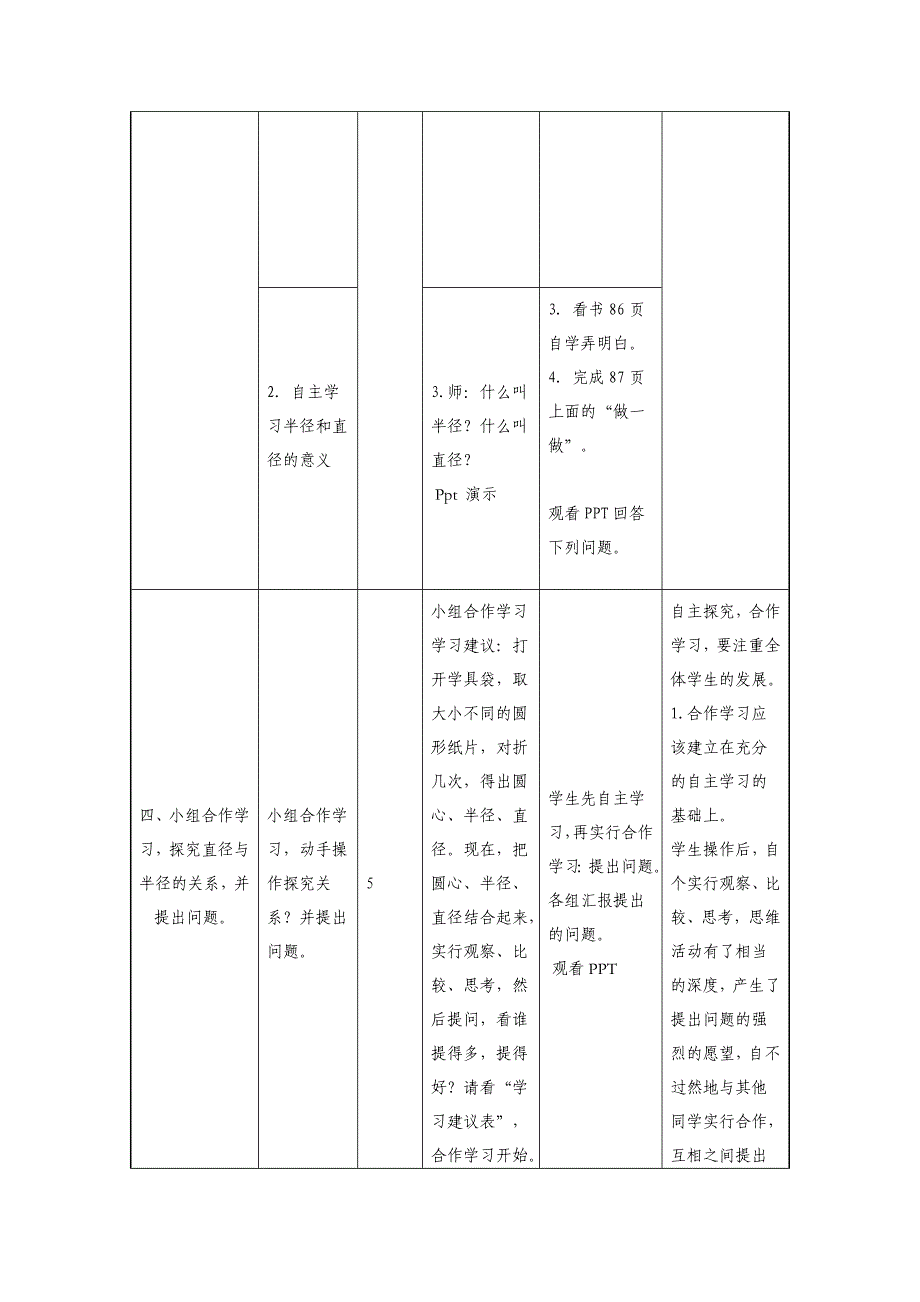 长岭四小刘立峰授导型教学设计圆的认识_第4页