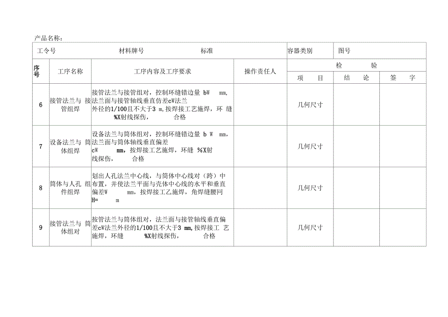 某企业压力容器制造过程工序卡(全套)_第3页