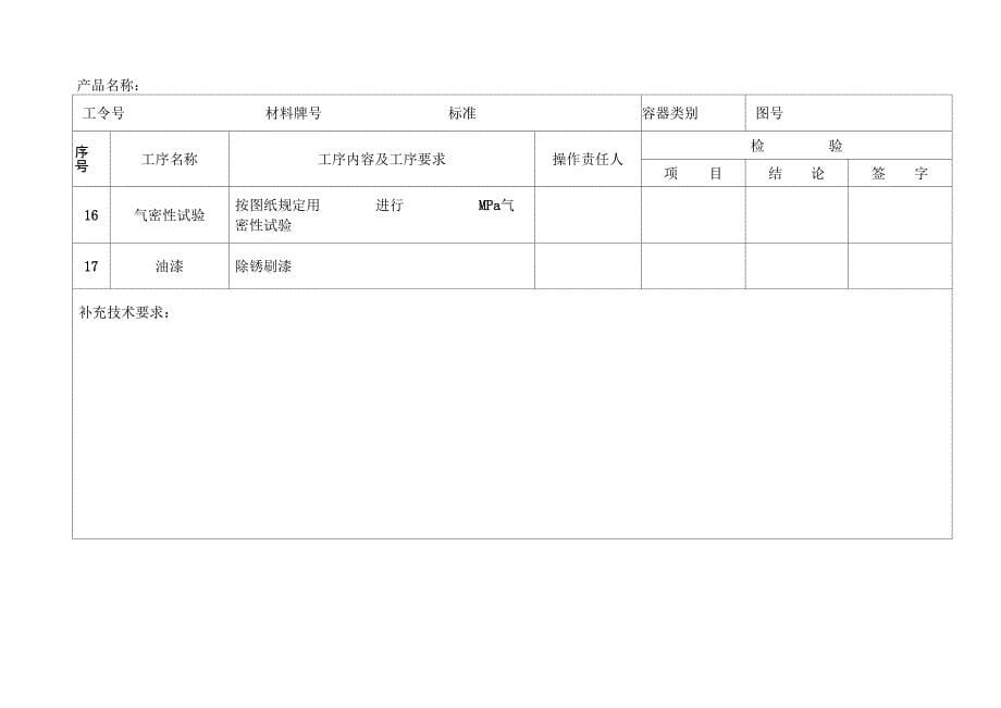 某企业压力容器制造过程工序卡(全套)_第5页