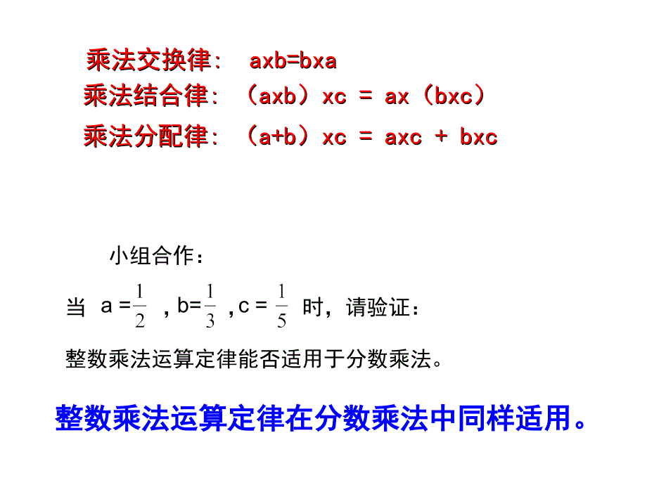 六年数学上册把整数乘法运算定律推广到分数乘法_第4页