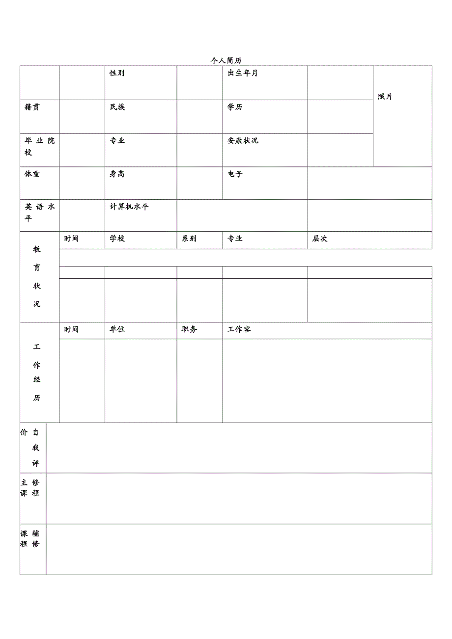 标准的个人简历表格下载_第4页