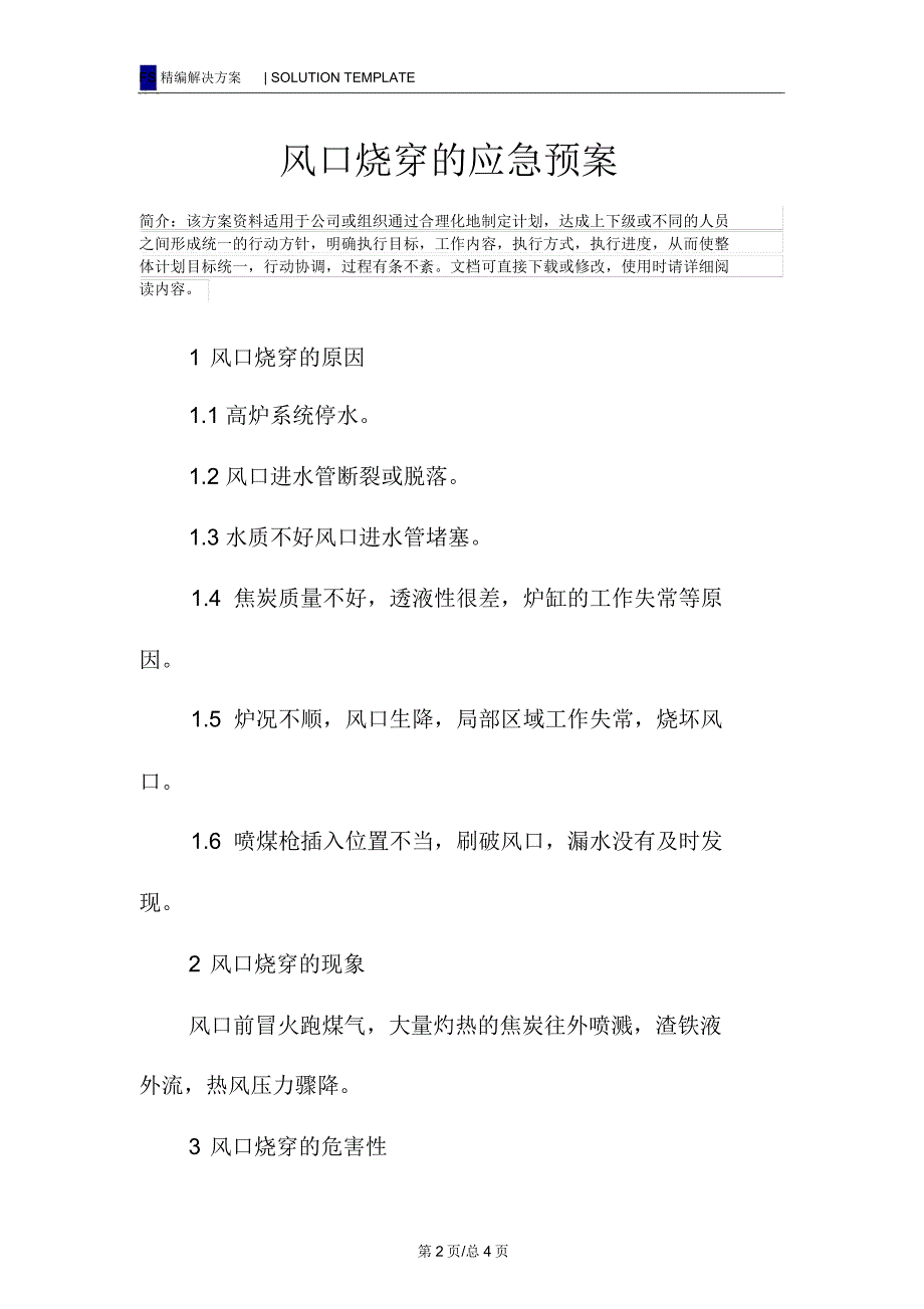 风口烧穿的应急预案_第2页