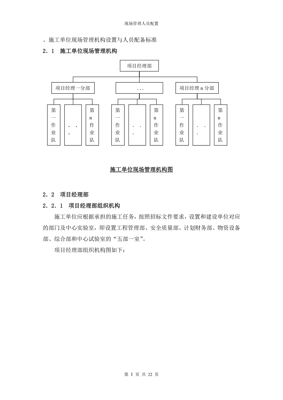 现场管理人员配置(结构加固工程)_第1页