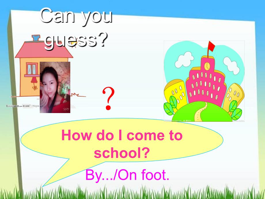 三年级下册英语课件－Unit3 How Do You Come to School part a2｜陕旅版 (共16张PPT)_第4页